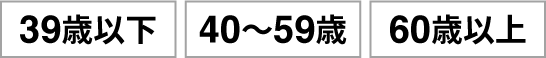 39歳以下・40〜59歳・60歳以上